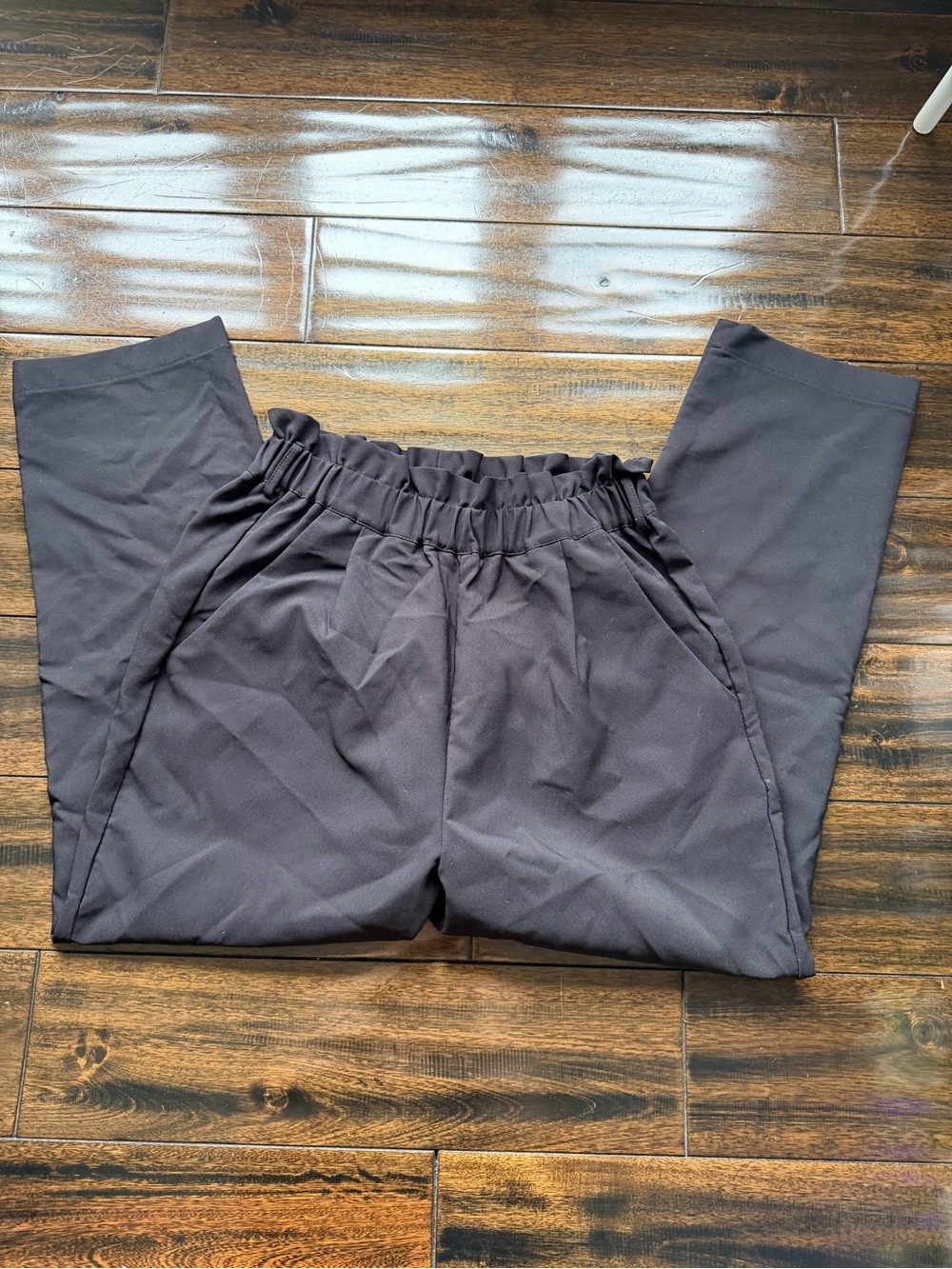 Shinestar Black Straight-Leg Elastic-Waist Women's Pants